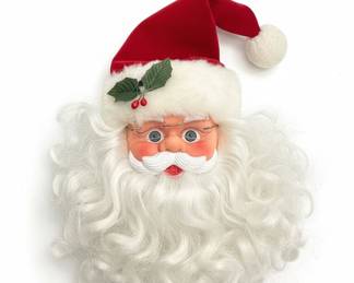 Vintage Animated Musical Santa Face Wall Hanging with Motion Sensor