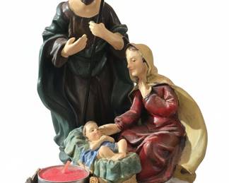 Holy Family Nativity Tea Light Candle Holder