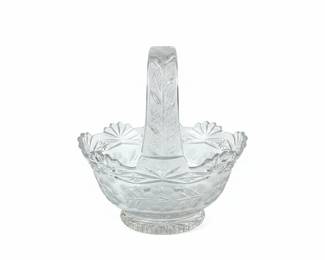 Vintage Imperial Glass Medallion Rose Crystal Basket