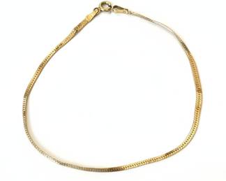 14K Italian Herringbone Chain Bracelet