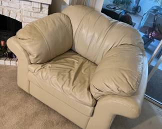 Cream Leather Armchair second image