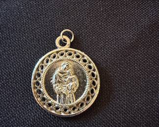 Saint Anthony of Padua Religious Pendant with Openwork Border