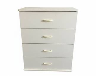 White Four-Drawer Laminate Bedroom Chest