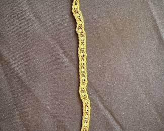 Vintage Gold-Tone Rope Chain Bracelet with Accents