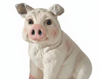 Vintage Ceramic Sitting Pig Figurine - Universal Statuary Corp