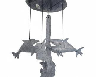 Nautical Marine Life Wind Chime with Dolphins and Sharks