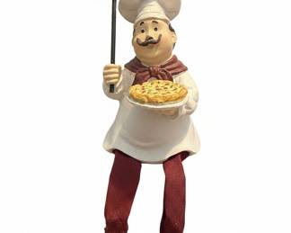 Whimsical Resin Pizza Chef Figurine