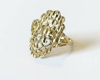 14K Gold Nugget Style Ring
