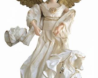 Vintage Paper Mache Angel Christmas Tree Topper