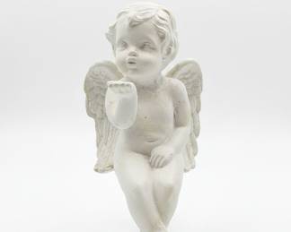 Vintage Resin Cherub Figurine Blowing a Kiss