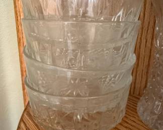 Vintage Arcoroc France Diamond Starburst Glass Bowls
