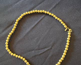 14K Yellow Gold Graduated Bead Necklace
