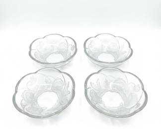 Vintage Mikasa "Meadow Melody" Frosted Floral Crystal Bowl