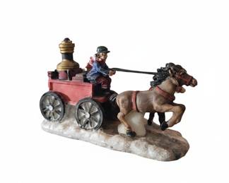 Lemax Carole Towne Collection Hook & Ladder Fire Wagon Figurine