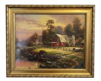 Thomas Kinkade 'Sunset at Riverbend Farm' Limited Edition Canvas Print
