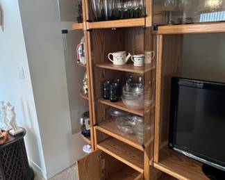 Vintage Oak Piece Entertainment Center Wall Unit fourth image