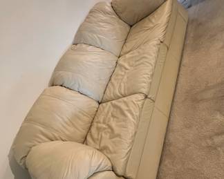 Cream Leather Sofa second image