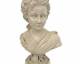 Neoclassical Style Young Woman Bust Sculpture