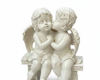 Kissing Cherubs Resin Figurine