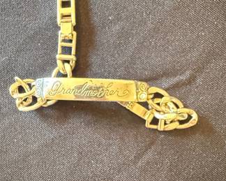 Silver-Tone 'Grandmother' Script ID Bracelet