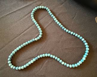 Turquoise-Colored Howlite Bead Necklace