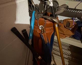 Vintage Golf Club Set with Leather Bag