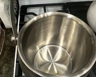Vintage Hammered Stainless Steel Ice Bucket second image
