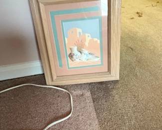 Southwestern Adobe Village Print in Wood Frame