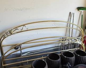 Vintage Brass Art Deco Style Headboard