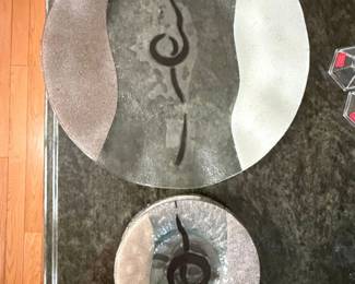 Sydenstricker Fused Art Glass Plates Set