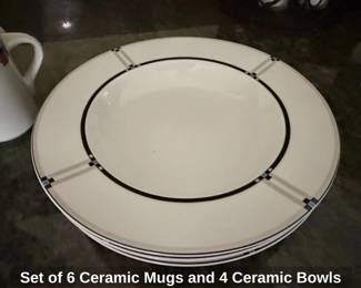 Set of Ceramic Mugs and Ceramic Bowls second image