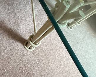 Glass Top Coffee Table with Faux Bamboo Base second image
