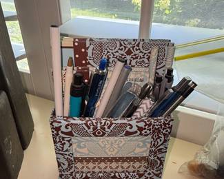 William Morris Style Decorative PaperCovered Desk Organizer