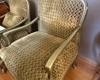 Vintage French Provincial Style Upholstered Armchairs second image