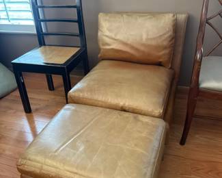 Modway Commix DownFilled Vegan Leather Armless Chair and Ottoman Set second image