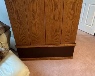 MidCentury Modern Oak Veneer Bar Cabinet
