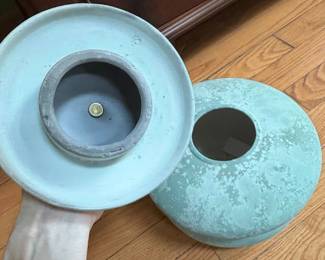 Art Deco Ceramic Urn with Geometric Glass Finial second image