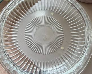 Lalique Dahlia Crystal Cake Stand