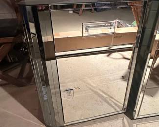 Ello Mirrored Mid Century Skyscraper Nightstand