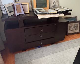 Modern Dark Wood Sideboard with Drawers