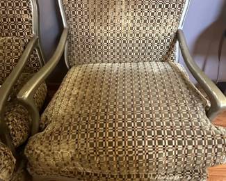 Vintage French Provincial Style Upholstered Armchairs