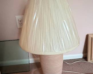 Vintage Tapered Ceramic Table Lamp with Pleated Shade