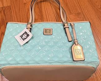 Anne Klein Quilted Patent Tote Bag