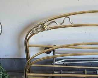 Vintage Brass Art Deco Style Headboard second image