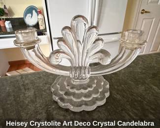 Heisey Crystolite Art Deco Crystal Candelabra
