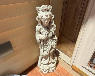 Vintage Cast Concrete Guanyin Garden Statue