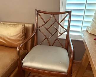 Vintage Mahogany Chinese Chippendale Lattice Back Armchair second image