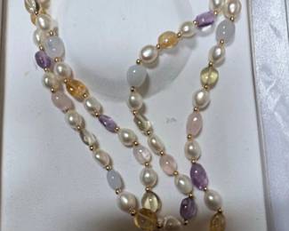 Honora Freshwater Pearl and Gemstone Necklace
