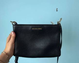 Michael Kors Trisha Triple Compartment Pebbled Leather Crossbody Bag