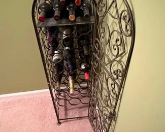 Wrought Iron Wine Cabinet with Door